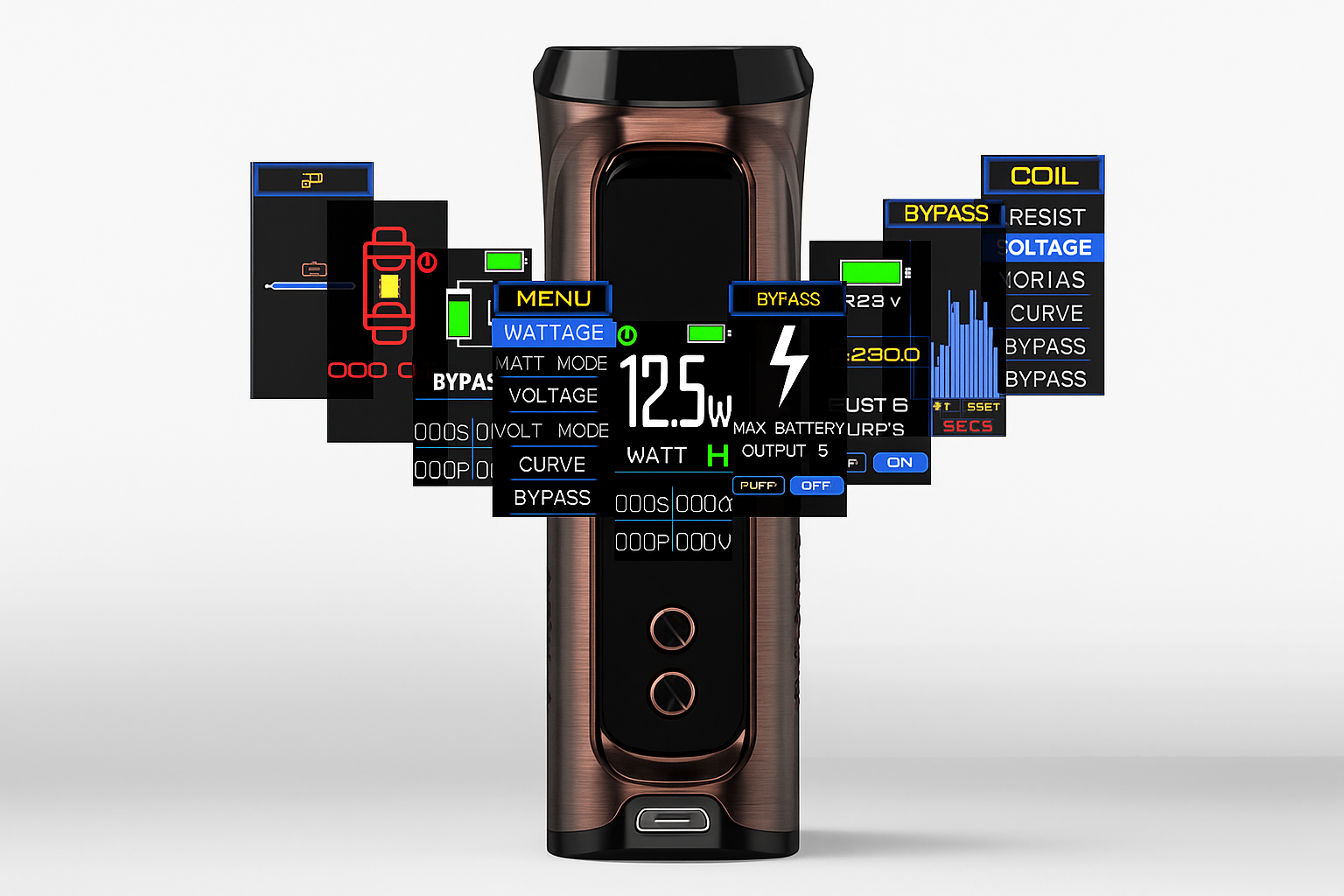 vykonové režimy e-cigaret – ilustrační obrázek moderního zařízení